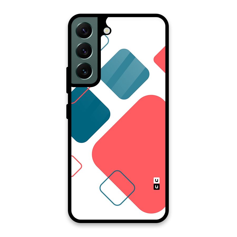 Square Pattern Beautiful Abstract Glass Back Case for Galaxy S22 5G