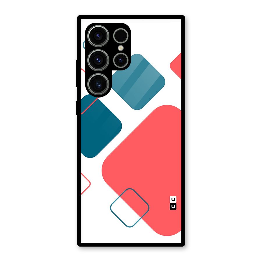 Square Pattern Beautiful Abstract Glass Back Case for Galaxy S23 Ultra
