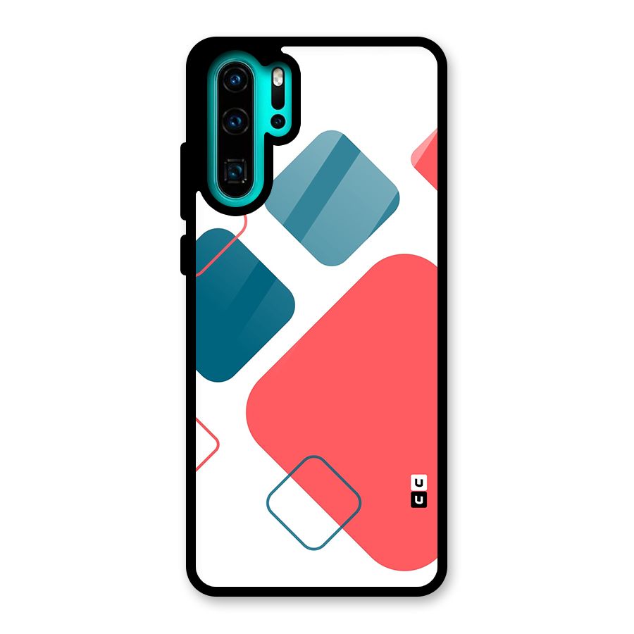 Square Pattern Beautiful Abstract Glass Back Case for Huawei P30 Pro