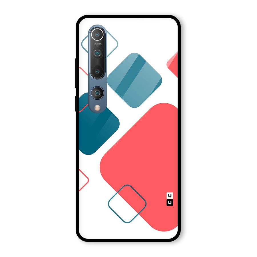Square Pattern Beautiful Abstract Glass Back Case for Mi 10