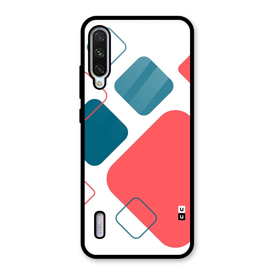 Square Pattern Beautiful Abstract Glass Back Case for Mi A3