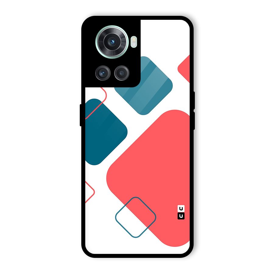 Square Pattern Beautiful Abstract Glass Back Case for OnePlus 10R