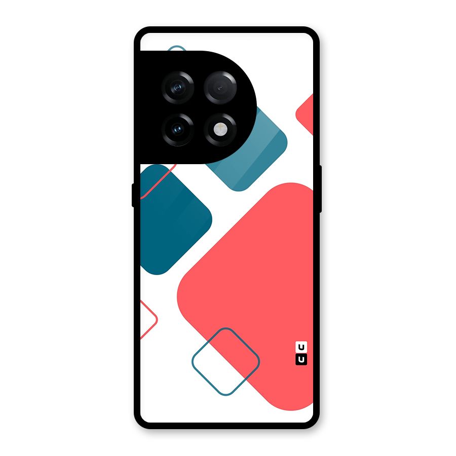 Square Pattern Beautiful Abstract Glass Back Case for OnePlus 11R