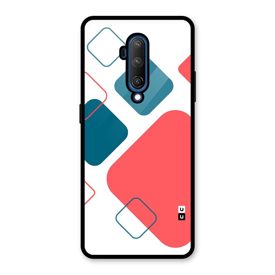 Square Pattern Beautiful Abstract Glass Back Case for OnePlus 7T Pro