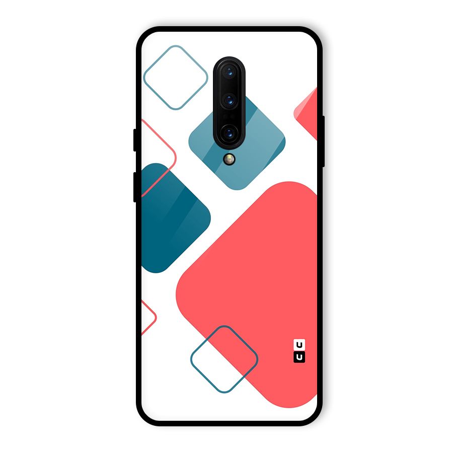 Square Pattern Beautiful Abstract Glass Back Case for OnePlus 7 Pro
