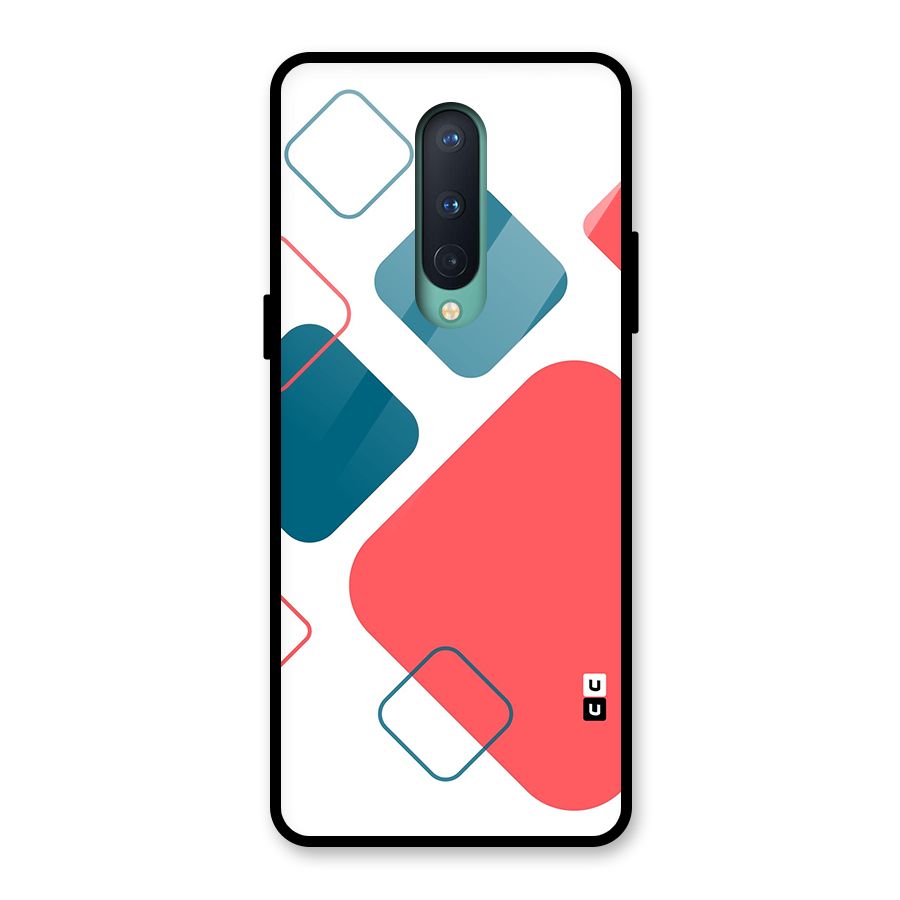 Square Pattern Beautiful Abstract Glass Back Case for OnePlus 8