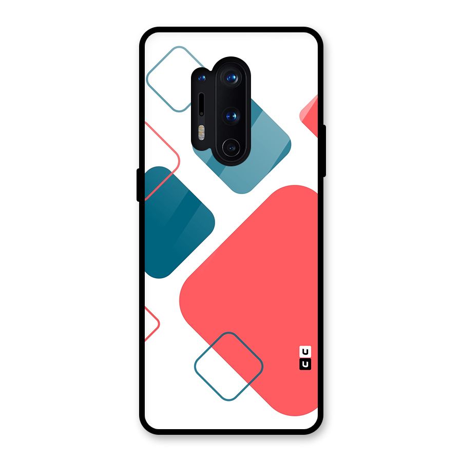 Square Pattern Beautiful Abstract Glass Back Case for OnePlus 8 Pro