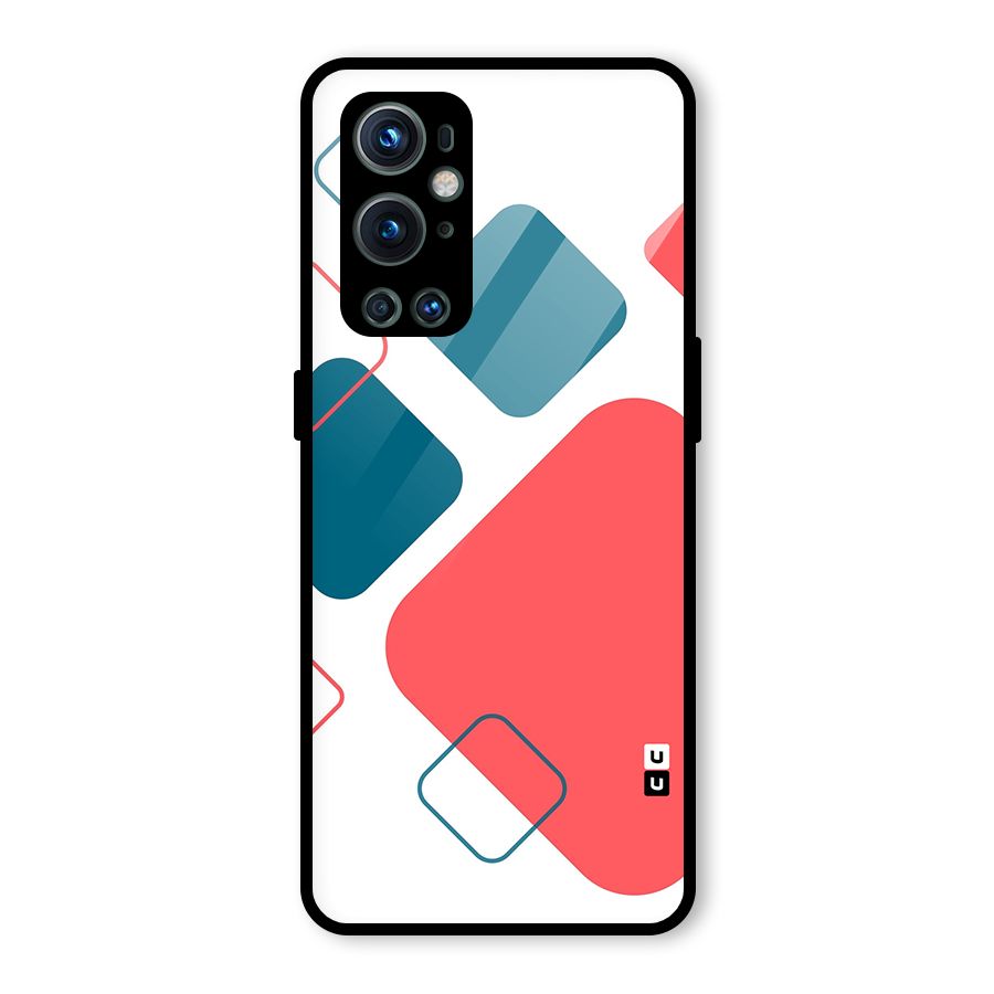 Square Pattern Beautiful Abstract Glass Back Case for OnePlus 9 Pro