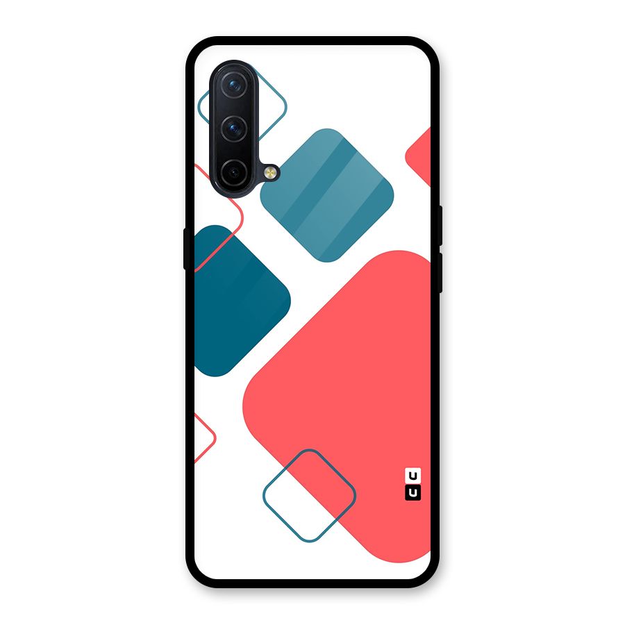 Square Pattern Beautiful Abstract Glass Back Case for OnePlus Nord CE 5G
