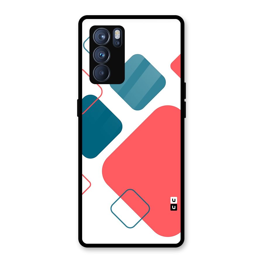 Square Pattern Beautiful Abstract Glass Back Case for Oppo Reno6 Pro 5G
