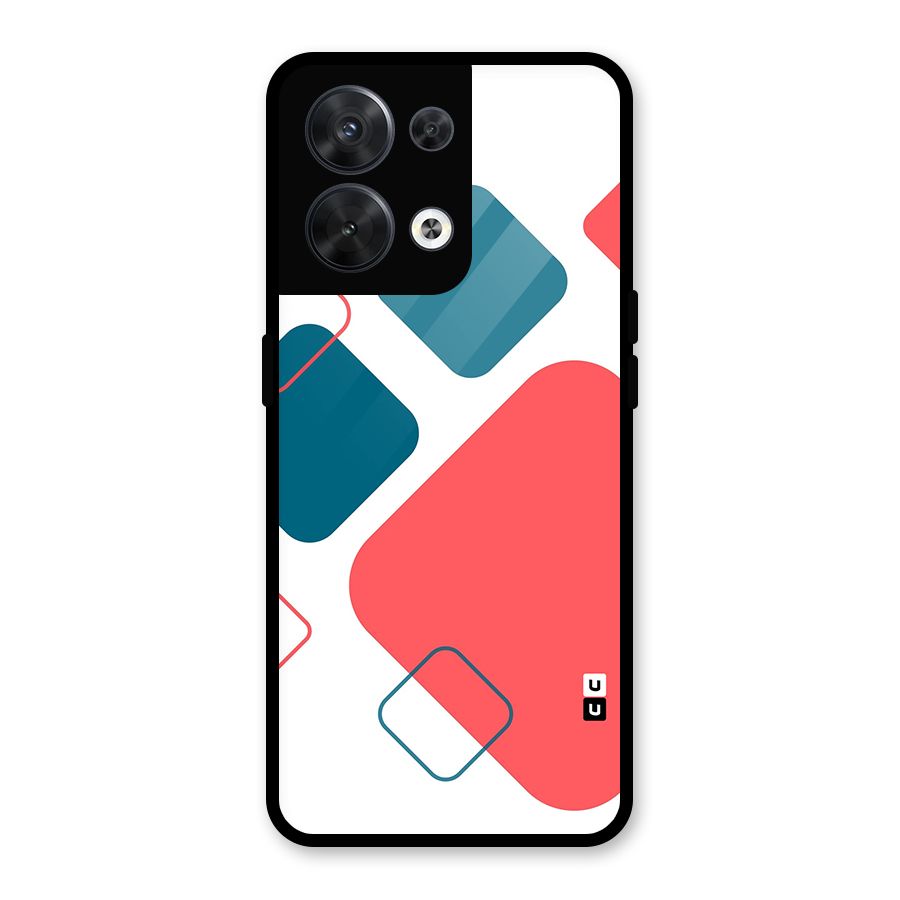 Square Pattern Beautiful Abstract Glass Back Case for Oppo Reno8 5G