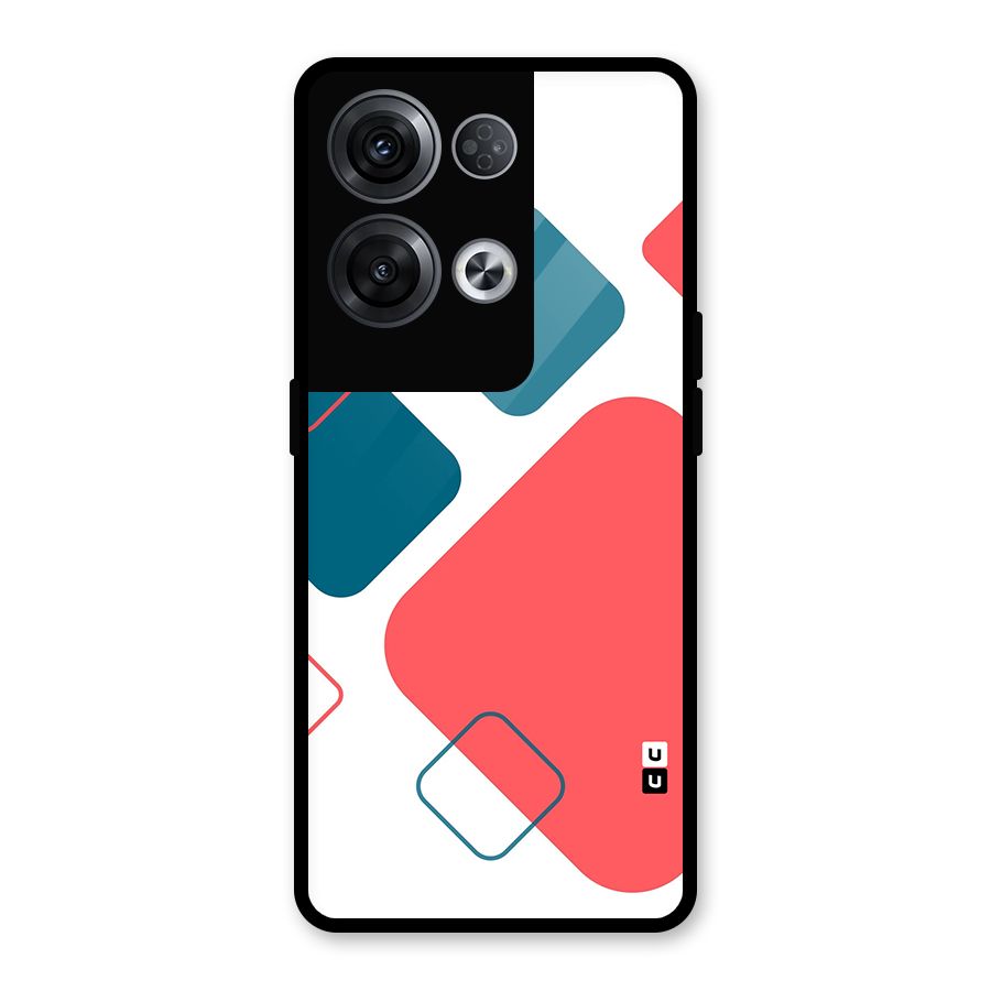 Square Pattern Beautiful Abstract Glass Back Case for Oppo Reno8 Pro 5G