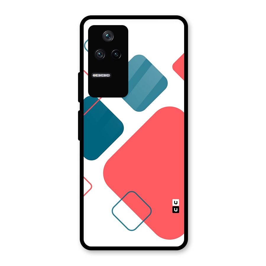 Square Pattern Beautiful Abstract Glass Back Case for Poco F4 5G