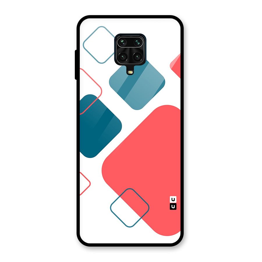 Square Pattern Beautiful Abstract Glass Back Case for Poco M2 Pro