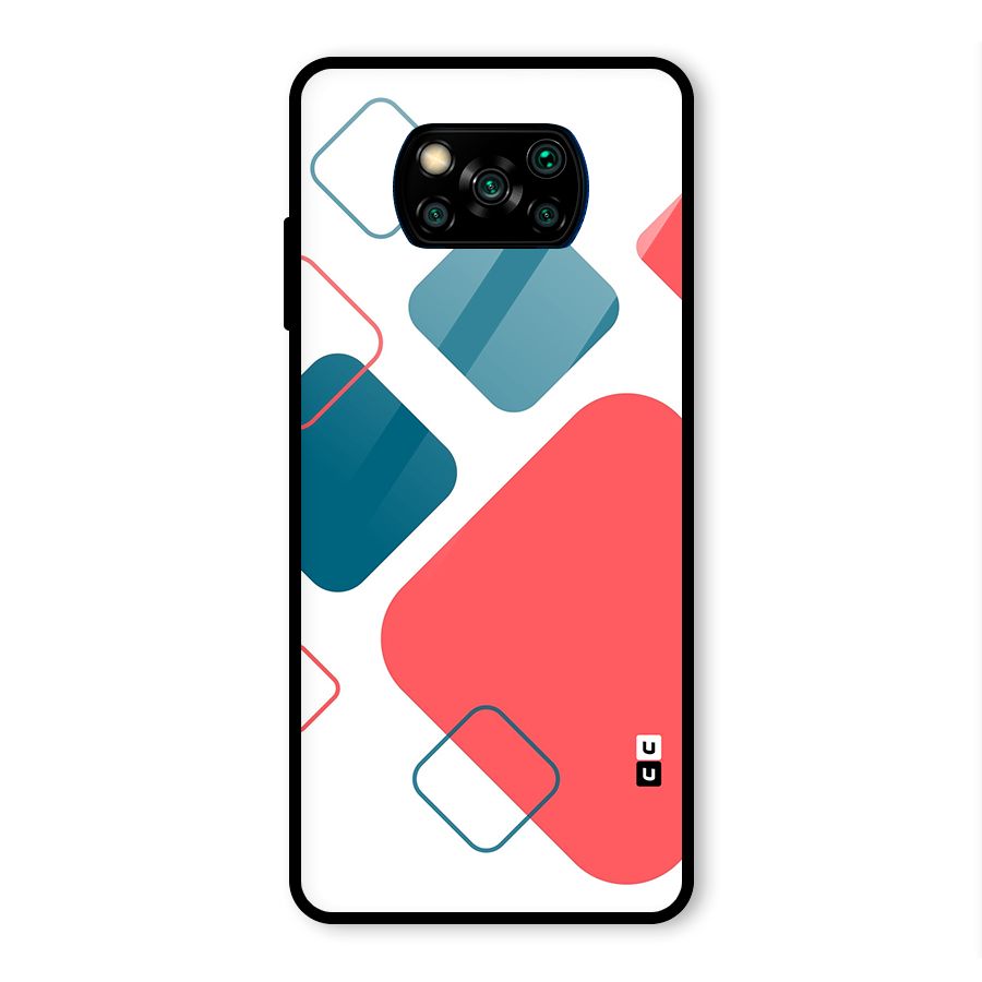 Square Pattern Beautiful Abstract Glass Back Case for Poco X3 Pro