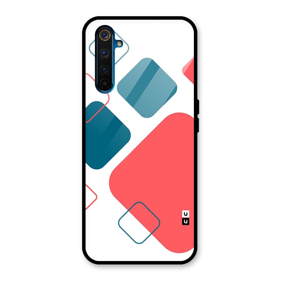 Square Pattern Beautiful Abstract Glass Back Case for Realme 6 Pro