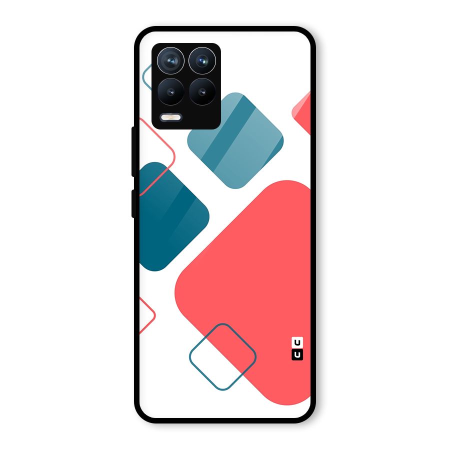 Square Pattern Beautiful Abstract Glass Back Case for Realme 8 Pro