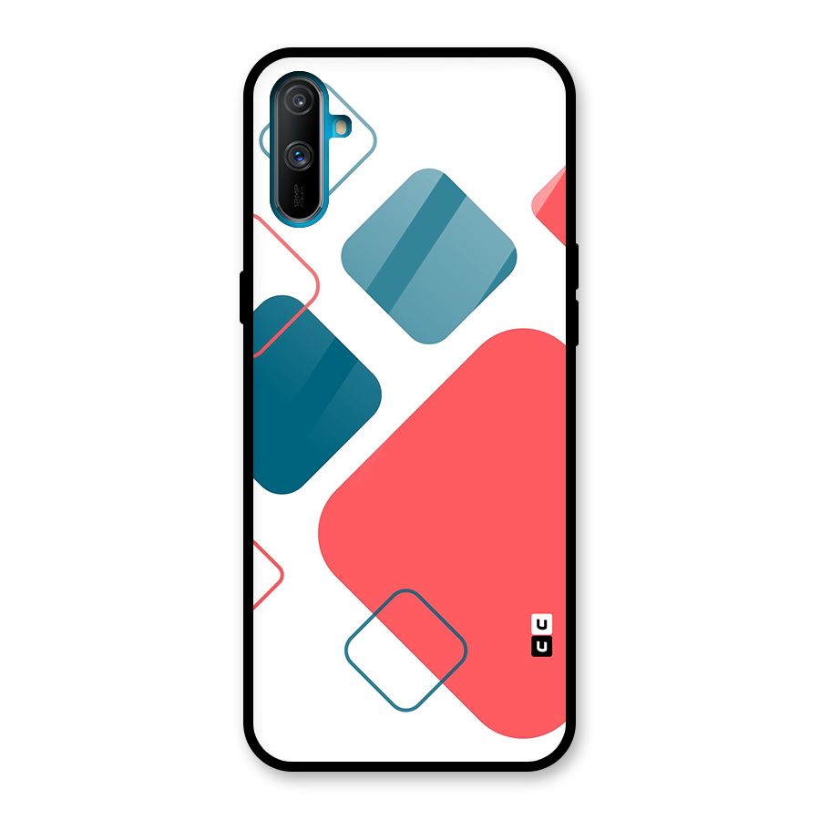 Square Pattern Beautiful Abstract Glass Back Case for Realme C3