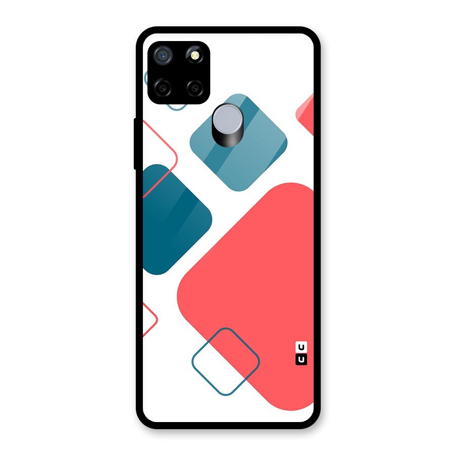 Square Pattern Beautiful Abstract Glass Back Case for Realme Narzo 20