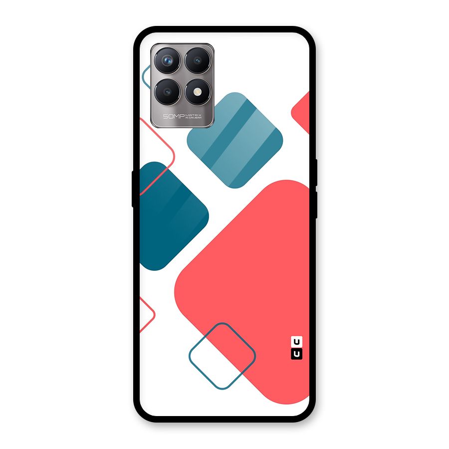 Square Pattern Beautiful Abstract Glass Back Case for Realme Narzo 50