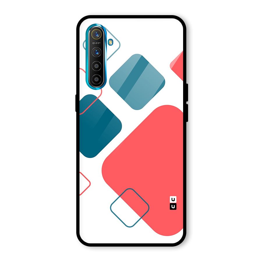 Square Pattern Beautiful Abstract Glass Back Case for Realme X2