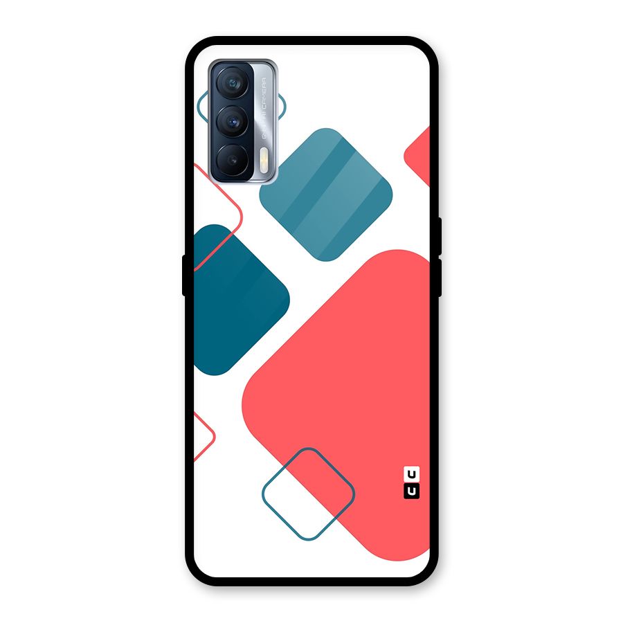 Square Pattern Beautiful Abstract Glass Back Case for Realme X7