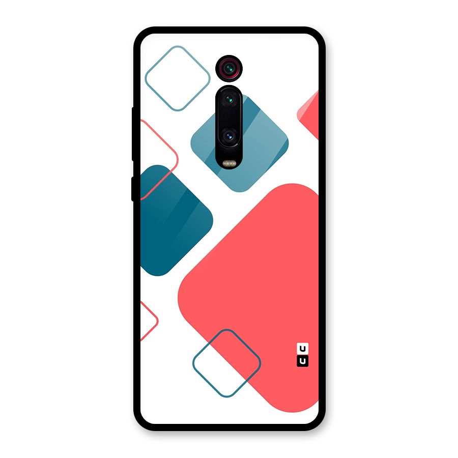 Square Pattern Beautiful Abstract Glass Back Case for Redmi K20 Pro