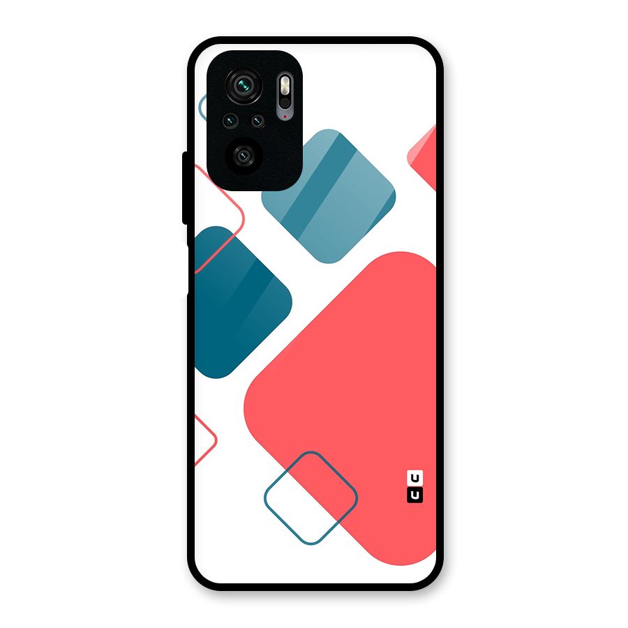 Square Pattern Beautiful Abstract Glass Back Case for Redmi Note 10S