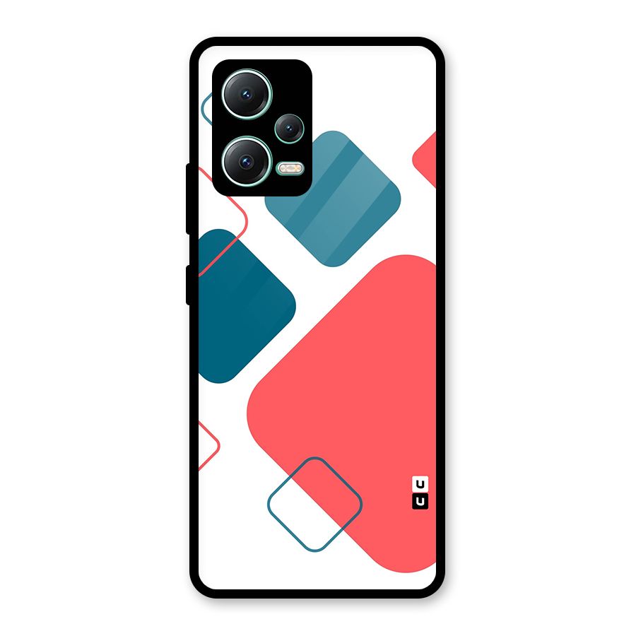 Square Pattern Beautiful Abstract Glass Back Case for Redmi Note 12 5G