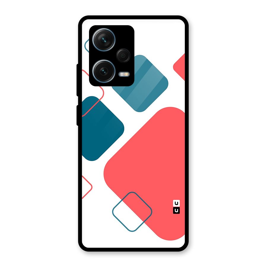 Square Pattern Beautiful Abstract Glass Back Case for Redmi Note 12 Pro Plus 5G