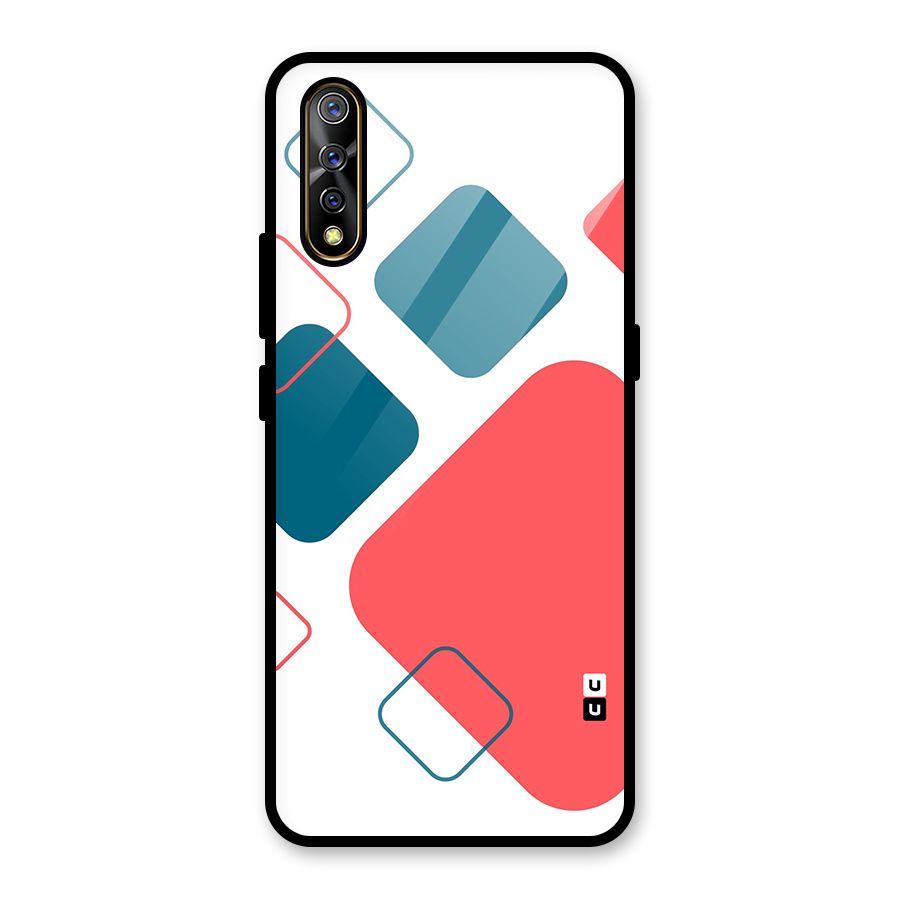 Square Pattern Beautiful Abstract Glass Back Case for Vivo S1