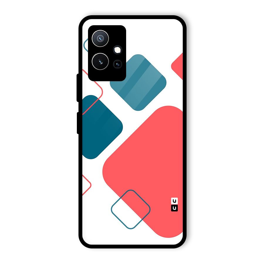 Square Pattern Beautiful Abstract Glass Back Case for Vivo T1 5G