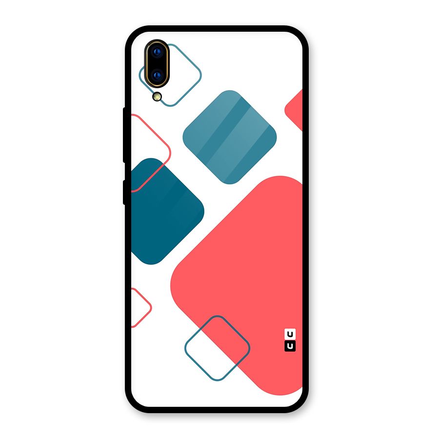 Square Pattern Beautiful Abstract Glass Back Case for Vivo V11 Pro