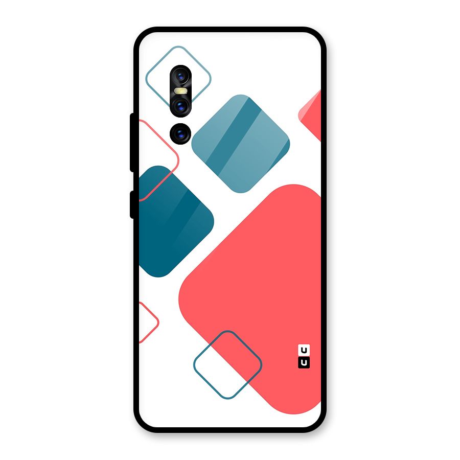 Square Pattern Beautiful Abstract Glass Back Case for Vivo V15 Pro