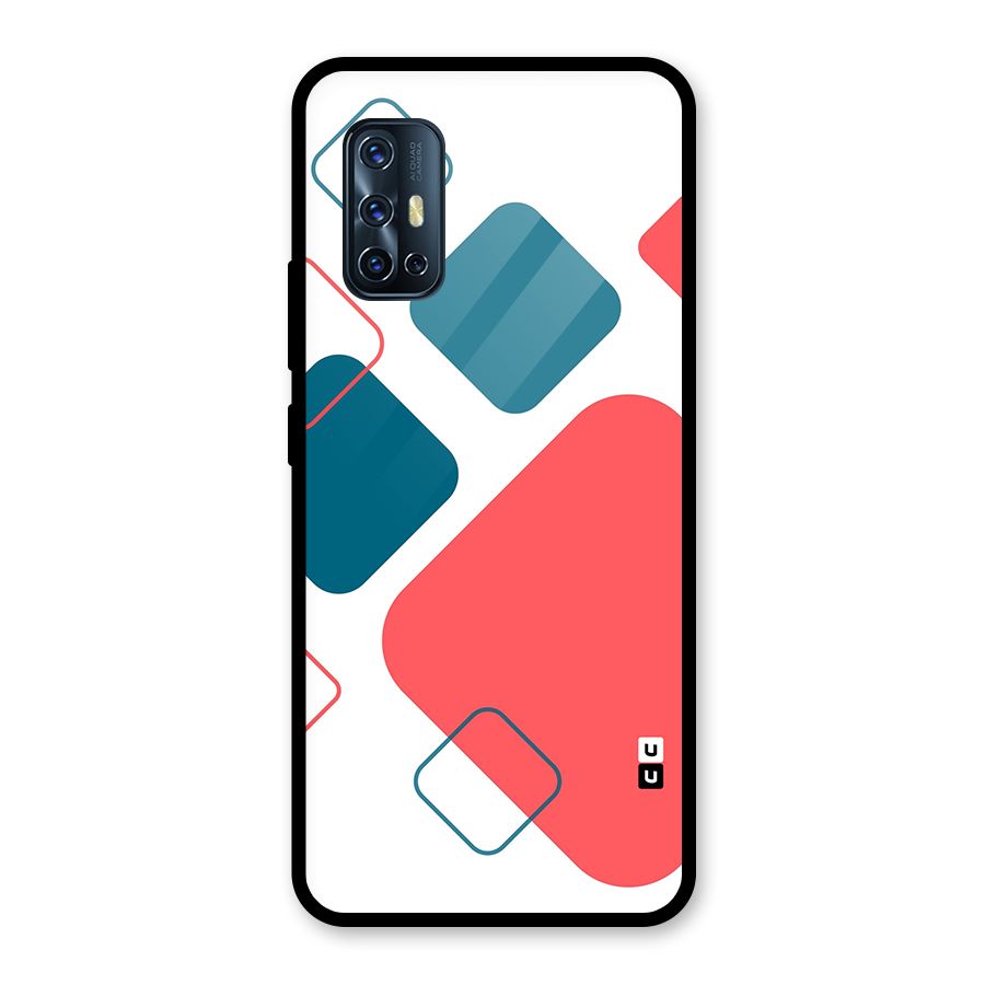 Square Pattern Beautiful Abstract Glass Back Case for Vivo V17