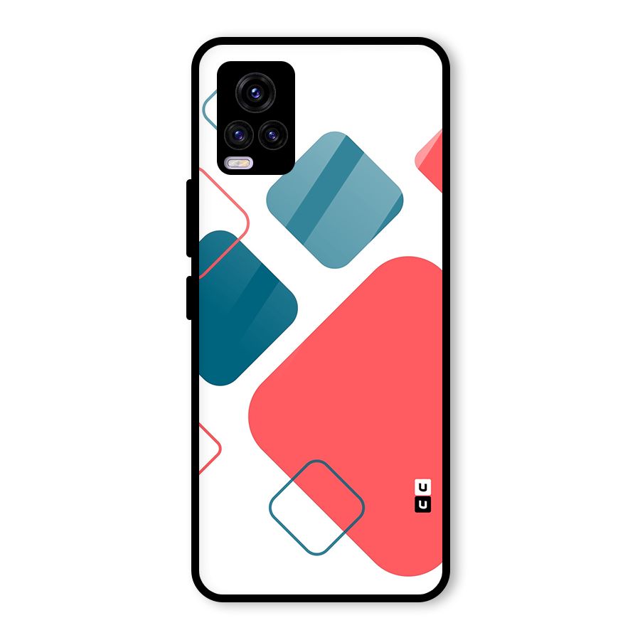 Square Pattern Beautiful Abstract Glass Back Case for Vivo V20