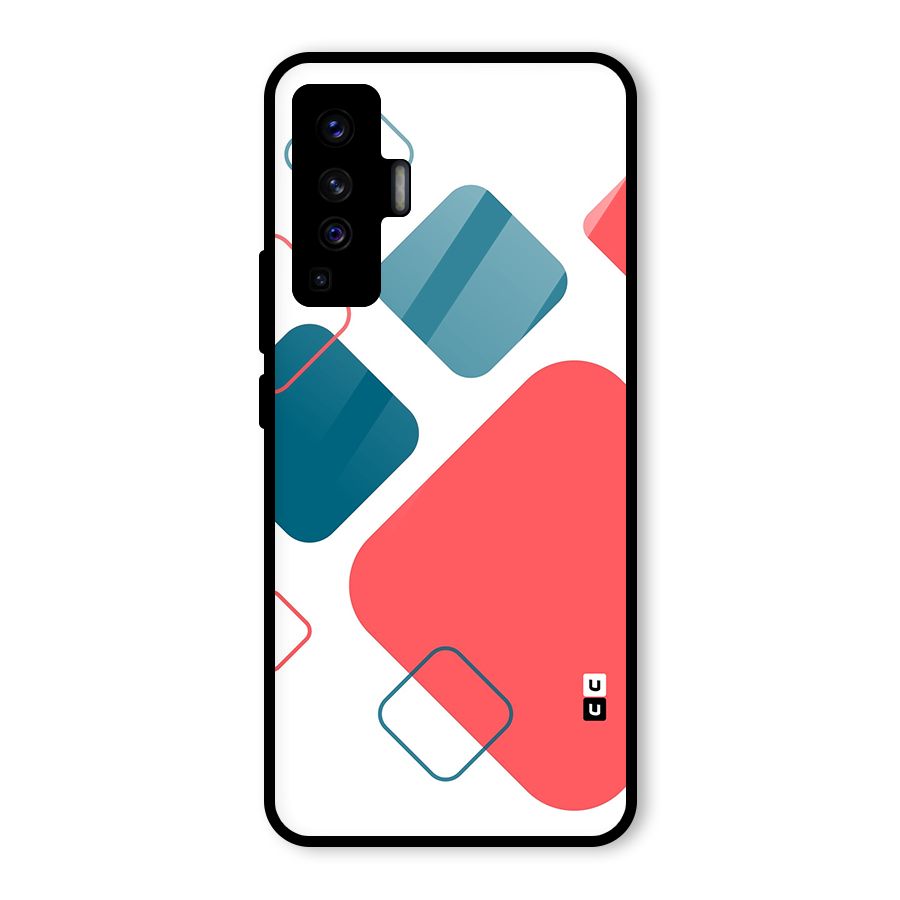 Square Pattern Beautiful Abstract Glass Back Case for Vivo X50