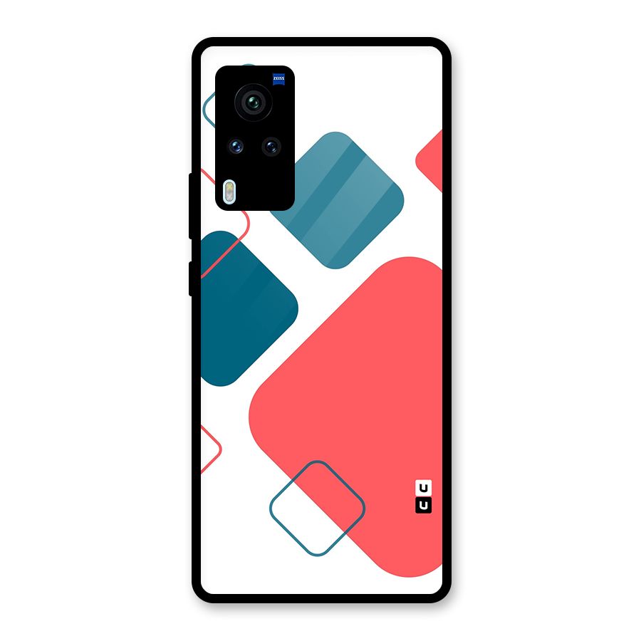 Square Pattern Beautiful Abstract Glass Back Case for Vivo X60 Pro