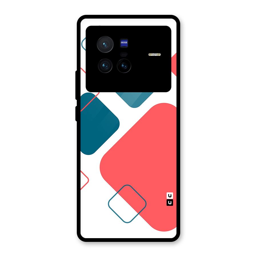Square Pattern Beautiful Abstract Glass Back Case for Vivo X80