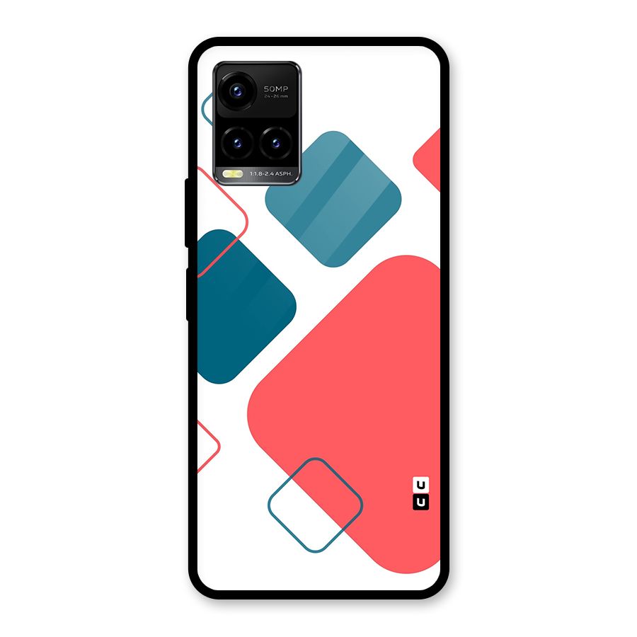 Square Pattern Beautiful Abstract Glass Back Case for Vivo Y21T