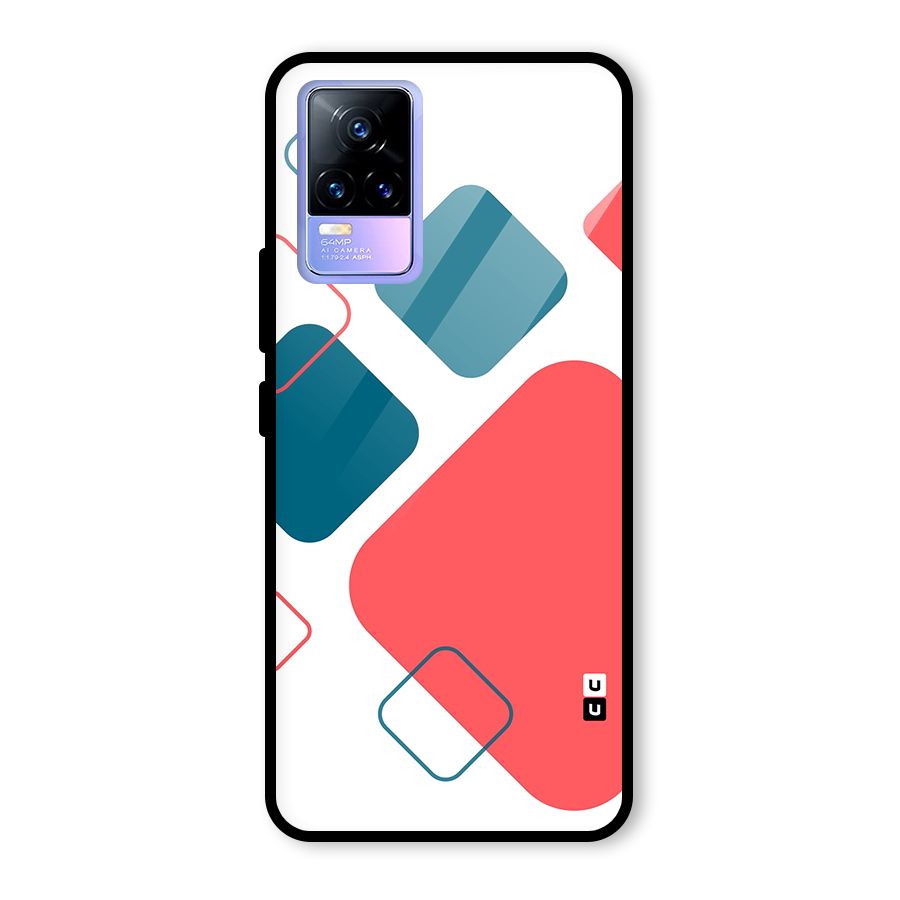 Square Pattern Beautiful Abstract Glass Back Case for Vivo Y73