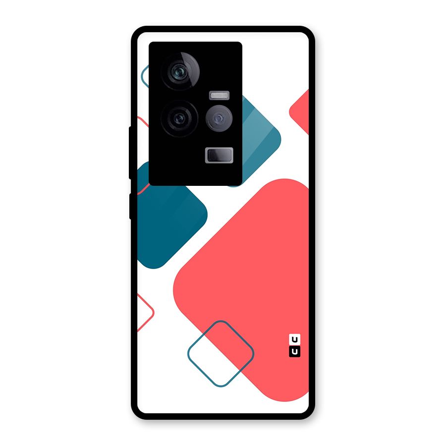 Square Pattern Beautiful Abstract Glass Back Case for Vivo iQOO 11 5G