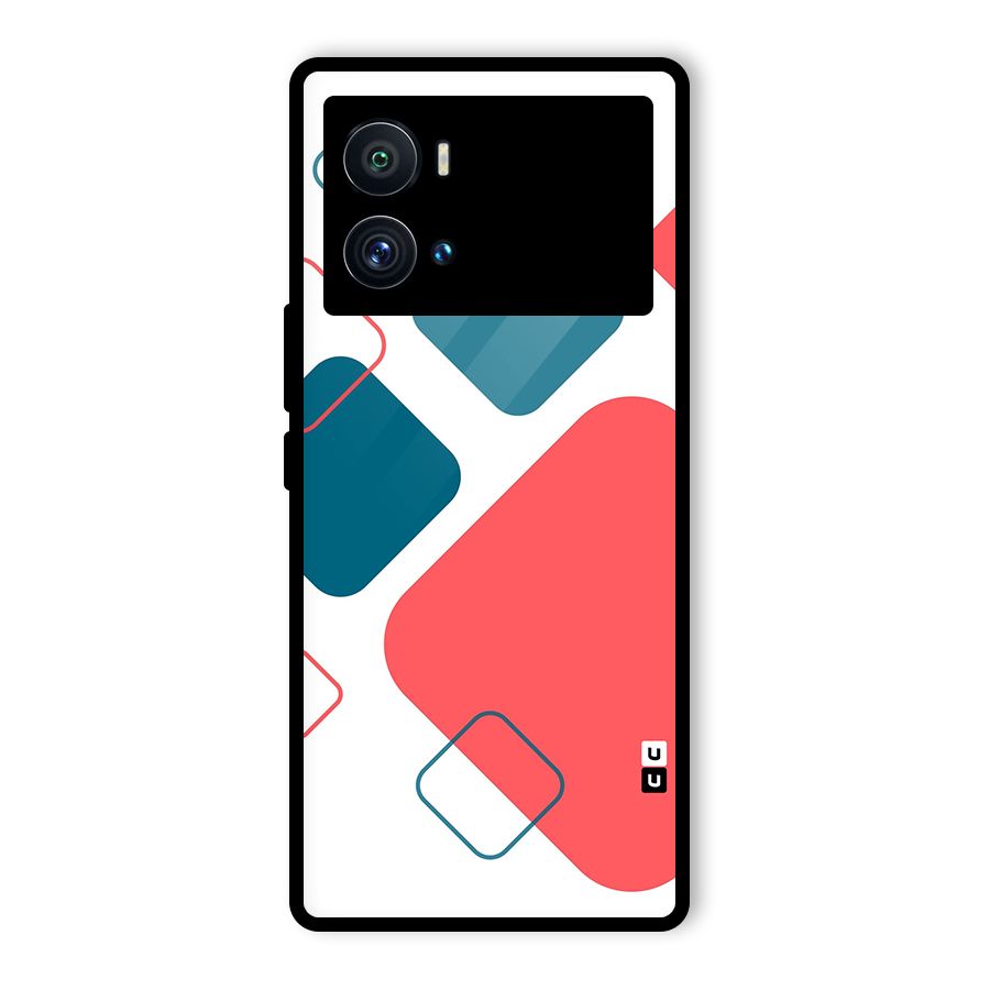 Square Pattern Beautiful Abstract Glass Back Case for Vivo iQOO 9 Pro