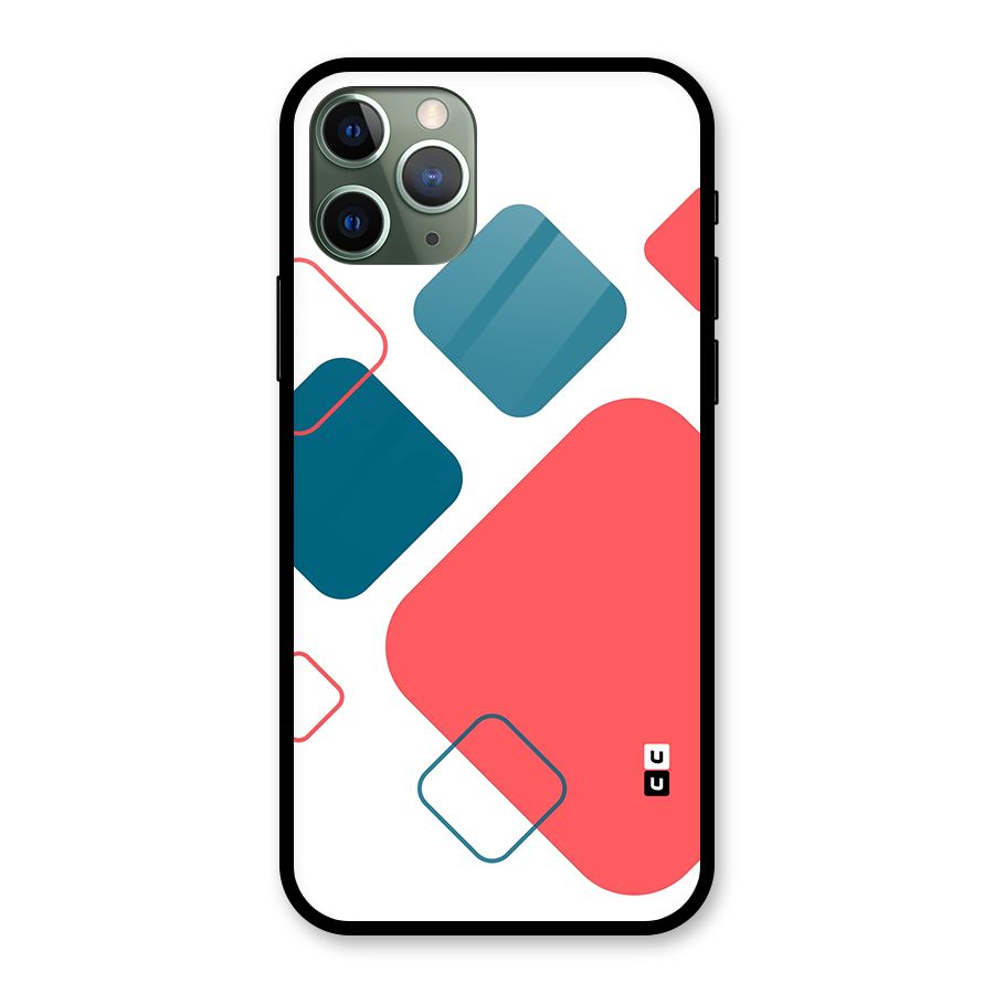 Square Pattern Beautiful Abstract Glass Back Case for iPhone 11 Pro