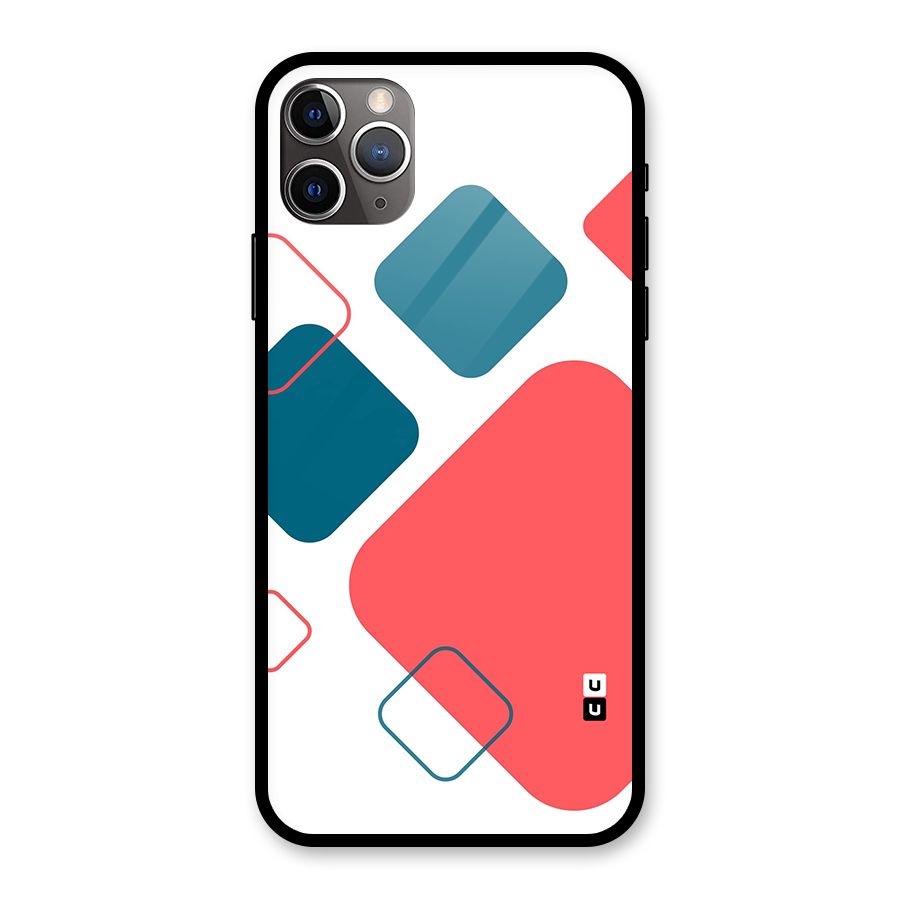 Square Pattern Beautiful Abstract Glass Back Case for iPhone 11 Pro Max