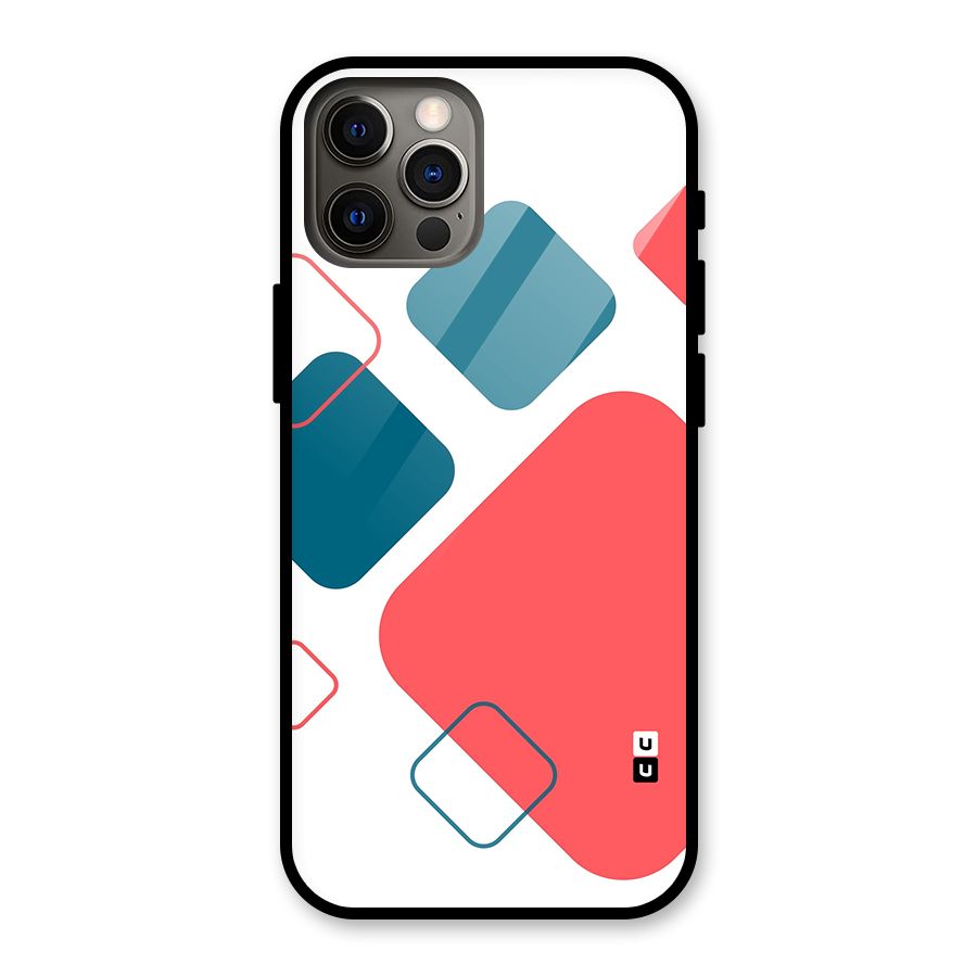 Square Pattern Beautiful Abstract Glass Back Case for iPhone 12 Pro