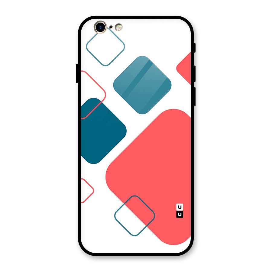 Square Pattern Beautiful Abstract Glass Back Case for iPhone 6 6S