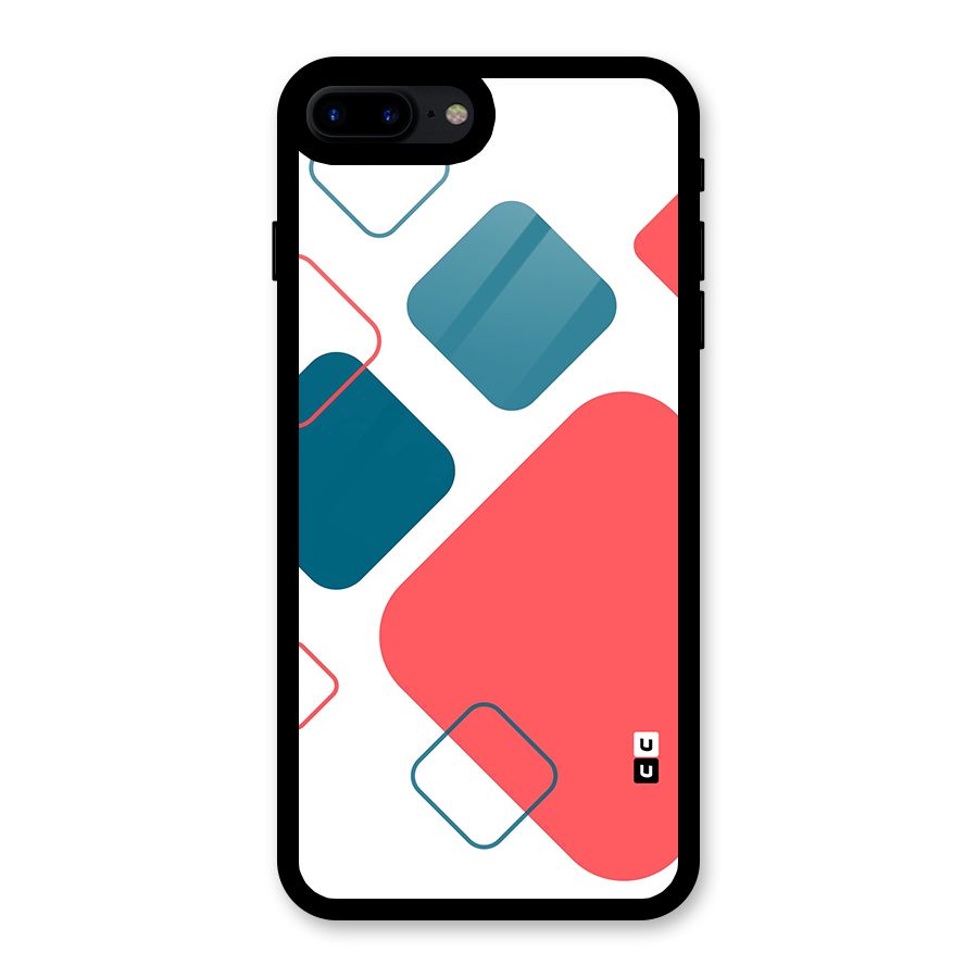 Square Pattern Beautiful Abstract Glass Back Case for iPhone 7 Plus