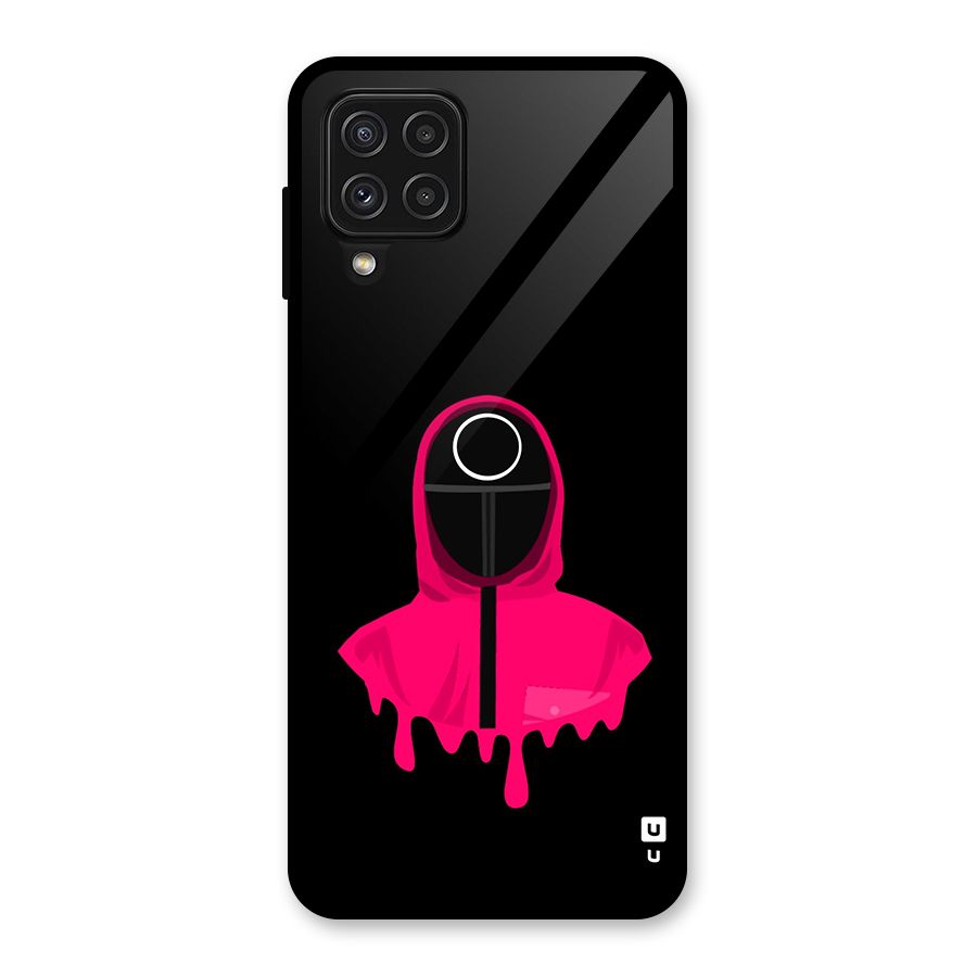 Squid Game Illustration Art Glass Back Case for Galaxy A22 4G