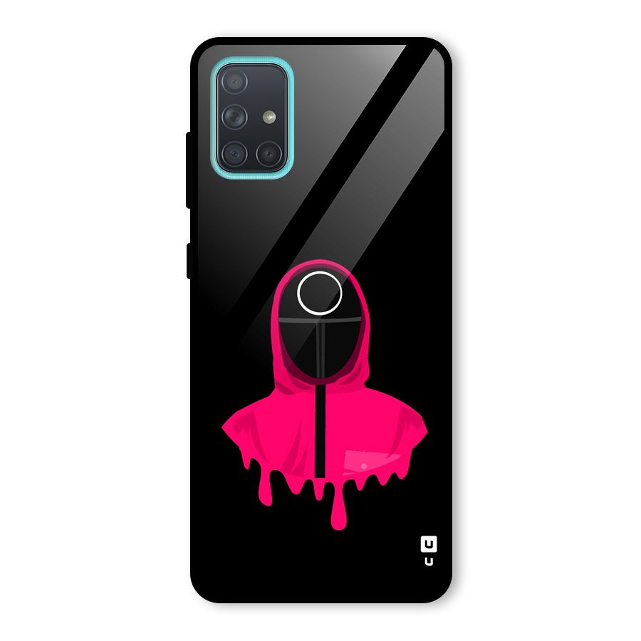 Squid Game Illustration Art Glass Back Case for Galaxy A71